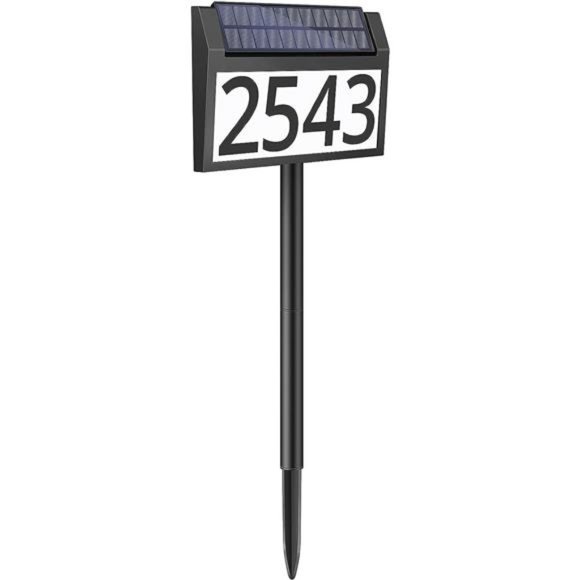 Solar AddressSign Lighted House Numbers Waterproof,Solar Powered LED Illuminated - Picture 1 of 5